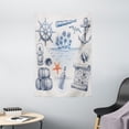 thumbnail image 1 of Travel Tapestry, Anchor Bottle and Map Nautical Holiday Adventure with Tropical Island, Wall Hanging for Bedroom Living Room Dorm Decor, 40"W X 60"L, Dark Blue Orange White, by Ambesonne, 1 of 2