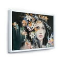 thumbnail image 3 of Designart 'Portrait Of A Young Woman With Flowers I' Modern Framed Canvas Wall Art Print, 3 of 5
