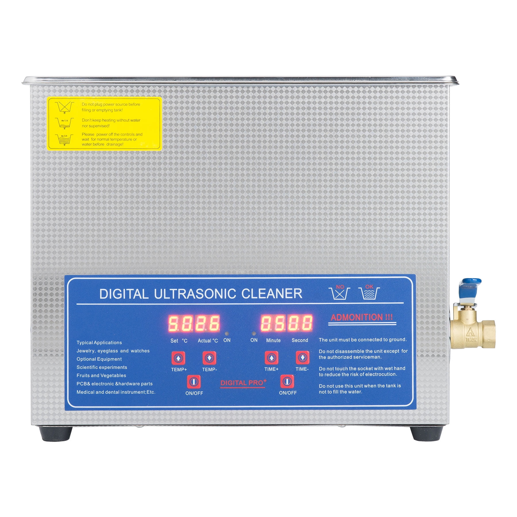 Stainless Steel 110V Ultrasonic Cleaner 1.6 Gal. (6L) w/ Heater & Digital Timer