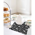 thumbnail image 4 of Black Paisley Kitchen Dish Towels for Drying Dishes Set of 3, Ethnic Vintage Floral Botanical Abstract Waffle Weave Microfiber Hand Tea Bathroom Towels Quick Dry & Absorbent Towel 12x12, 4 of 7