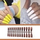 thumbnail image 3 of Soidarity Uñas postizas largas, cortas, de mano, coloridas, para manicura de uñas, bricolaje, para el hogar, pequeñas manicuras, puntas de Juegos de manicura Café, 3 of 5