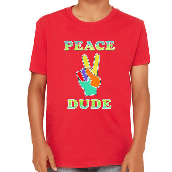 Peace Dude Shirts for BOYS - Red Peace Sign Perfect Dude Shirt for BOYS - Perfect Dude Merchandise