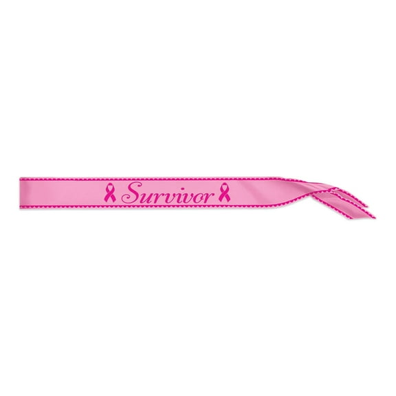 6 Pack Beistle Pink Ribbon "Survivor" Satin Sash