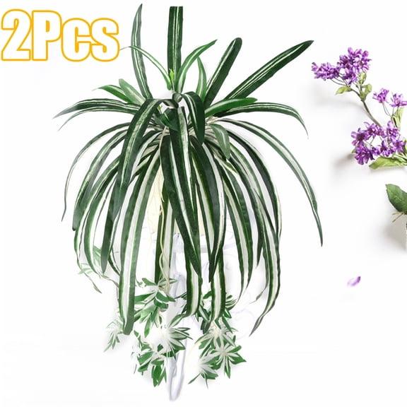 D-GROEE 2Pcs Artificial Bracketplant Chlorophytum Comosum Plastic Spider Flowers Bonsai Wall Hanging Plants for Home Decor