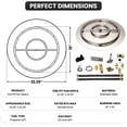 thumbnail image 2 of Dreffco Stainless Steel Fire Pit Burner Pan & Ring Deluxe Kit for Liquid Propane, 22-Inch Pan, 18-Inch Ring, 150,000 BTU Max, 2 of 10