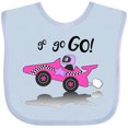 thumbnail image 3 of Inktastic Go Go Go Pink Racing Car Boys or Girls Baby Bib, 3 of 4