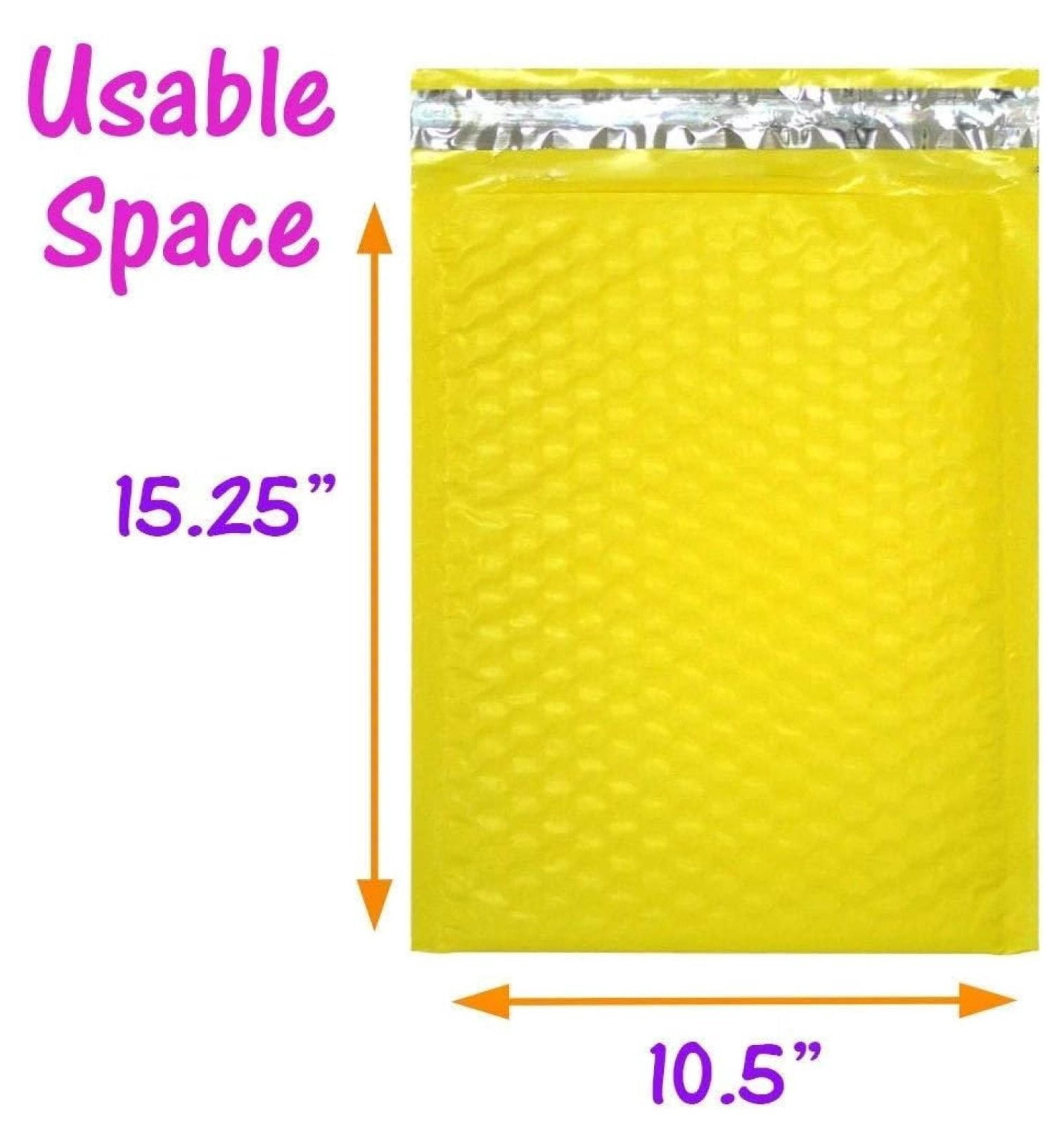 30 Pack 4x8, 6x10", 8x12, 10x15 Inch Hot Pink, Yellow, Purple Assorted Combo Padded Colored Bubble Mailers, Self Seal Mailing Shipping Envelope Bags