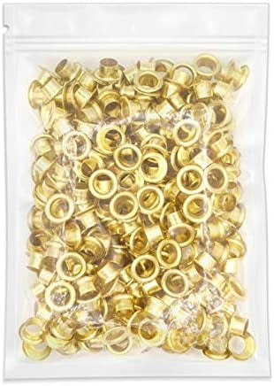 3/16" (5 MM) Hole Size Metal Grommets Eyelets with Washers for Bead Cores, Clothes, Leather, Canvas (720 Sets, Gold)