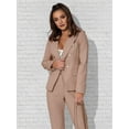 thumbnail image 6 of Women'S Two Piece Suits - Business Blazer Pants Suit Set, Professional Work Outfit for Office Khaki M, 6 of 8