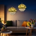 thumbnail image 7 of Artificial Flower Wall Planter with LED Lights, Metal Hanging Wall Planter, Greenery Wall Plant Decor, Wall Light Decor for Bathroom Bedroom Living Room Kitchen Wall Art, 7 of 7