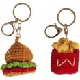 thumbnail image 1 of 2PCS Cute Crochet Keychain, Creative Fries Burger Set Bag Charms, Handmade Key Chain for Backpack, Gifts for Him/Her, 1 of 7