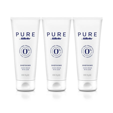 Gillette Pure Shaving Cream for Men with Aloe, 6 fl oz, 3 ct