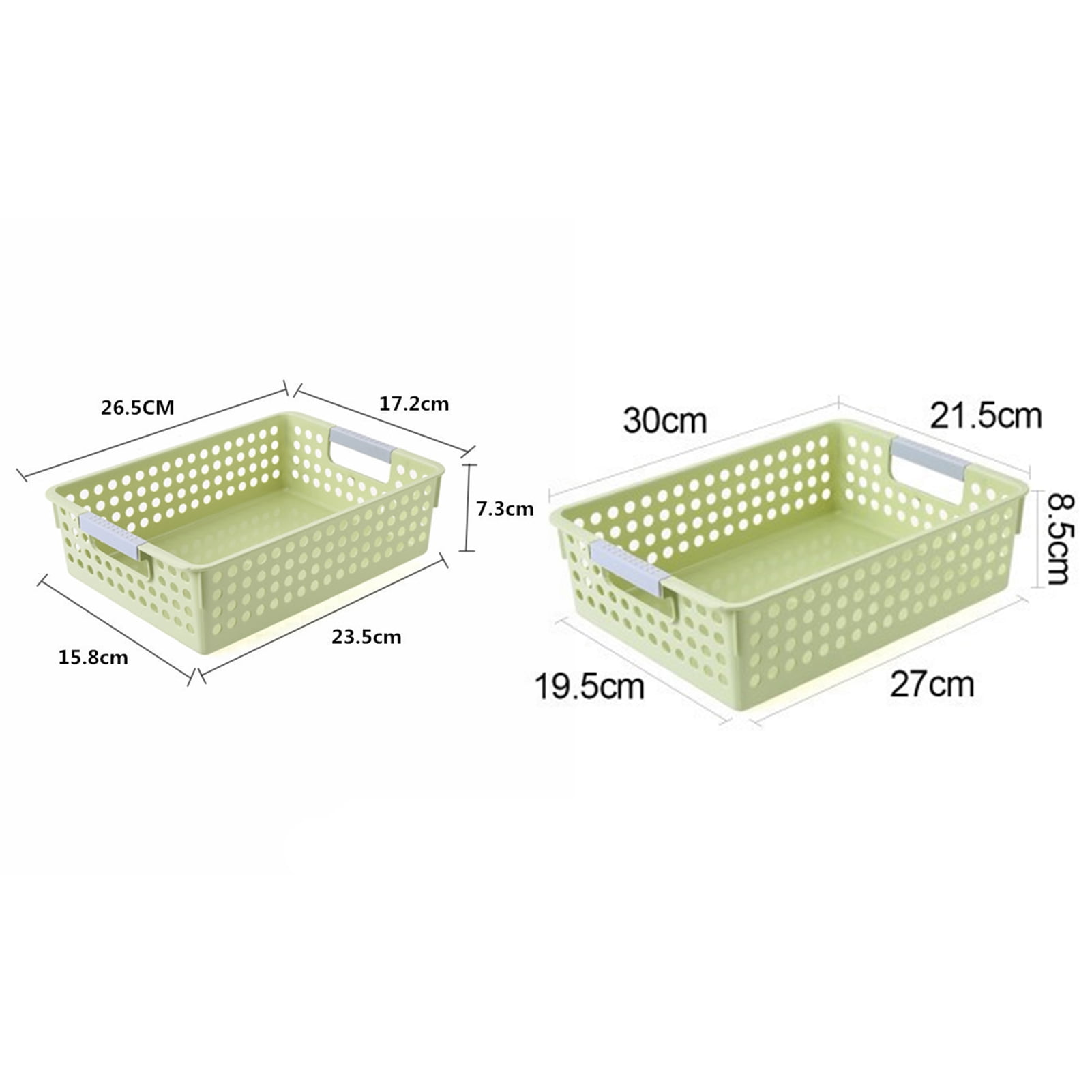 Cheers US Plastic Storage Baskets - Small Pantry Organizer Basket Bins - Household Organizers with Cutout Handles for Kitchen Organization
