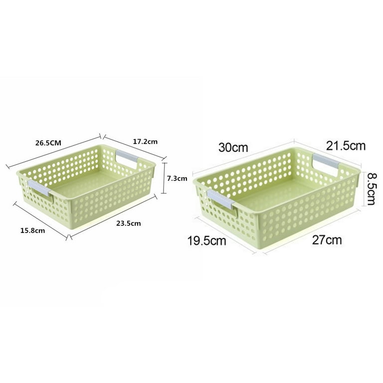 4PCS Plastic Storage Basket,Rattan Woven Pantry Organizer Small Storage Bins  for Laundry Room,Bathrooms,Bedrooms,Kitchens,Cabinets,Countertop,Under Sink  or On Shelves 
