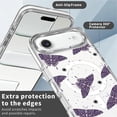 thumbnail image 2 of Magnetic Case for iPhone 17 Air Design On Clear Base, Compatible with MagSafe Slim Protective Soft TPU Bumper Phone Cover Women Girls Case for iPhone 17 Air Clear Celestial Moth Butterfly, 2 of 7