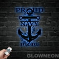 thumbnail image 2 of Glowneon Proud Navy Mom Metal Sign, Happy Navy Day Metal Wall Decor, 2 of 5