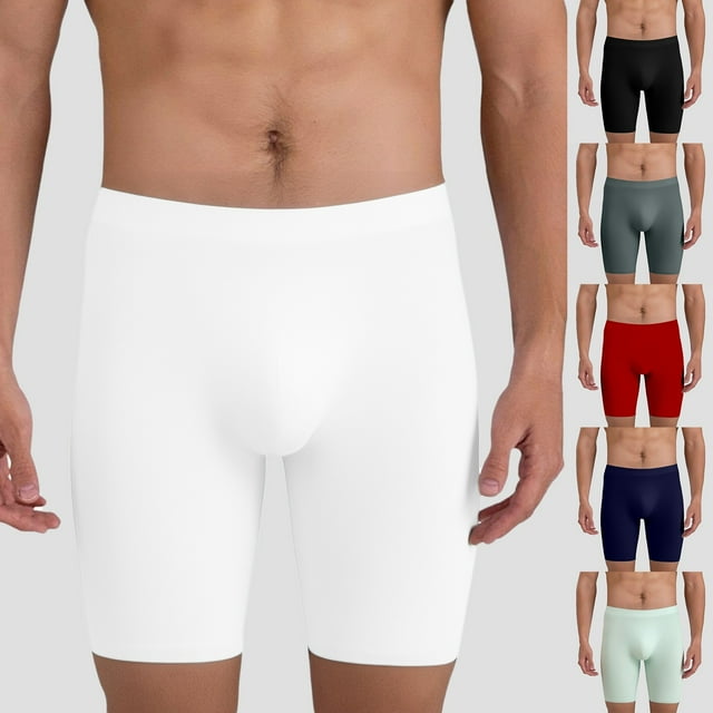 Mens Underwear Slim Fit Design Versatile Underwear Home Wear Durable High Elastic Boxers Men Grey L