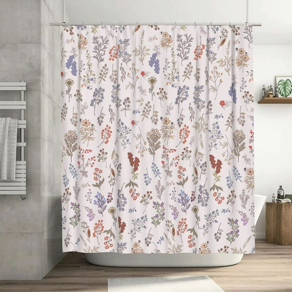 shiyou-Floral Shower Curtain Cute Shower Curtains Boho Shower Curtains for Bathroom Ivory White Shower Curtain Waterproof Polyester Fabric Shower Curtain 72x72 Inch