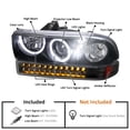 thumbnail image 5 of Spec-D Tuning Black LED Halo Projector Headlights + LED Bumper Lights Compatible with 1998-2004 Chevy S10 Pickup, 1998-2004 Chevy Blazer, Left + Right Pair Headlamps Assembly, 5 of 7