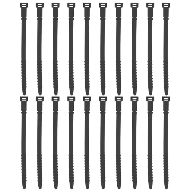 Uxcell 20Pack Silicone Zip Ties 7 Inch Reusable Wire Ties Cable Organizer, Black