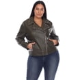 thumbnail image 2 of White Mark Women's Plus Size PU Faux Leather Studded Jacket, 2 of 6