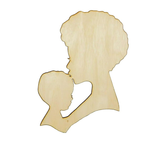 2025 & CISIL Mother's Day DIY Head Wooden Silhouette Wreath Template for Crafts Black Person