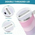 thumbnail image 3 of Yayeee 30oz Stainless Steel Tumbler with Straw and Handle Double-Wall Insulated Travel Water Bottle, Light Blue Gradient, 3 of 8