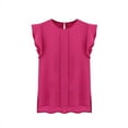thumbnail image 5 of Women T-shirt Chiffon Clothing Summer Lady Shirt Sale Ruffle Short Sleeve Tops OL Camiseta, 5 of 6