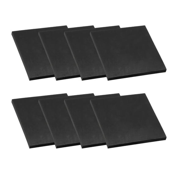 Uxcell Rubber Solid Anti-Vibration Pads, 8 Pcs 80mm x 8mm Thick Rubber Square Washers Multi-Purpose Gasket Pad Bushings Spacer for HVAC Compressor Air Conditioner, Black