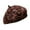 Brown, variant on Ladies Fashion Rabbit Beret Print Leopard Painter Hat Warm Bud Cap Gray