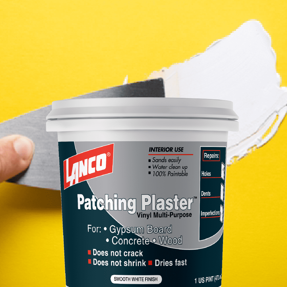 Lanco Patching Plaster Interior White Finish, 1 Pint