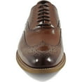 thumbnail image 7 of Mens Dunbar Stacy Adams Shoes Antiqued Leather Cognac Lace Up Wingtip 25064-221, 7 of 7