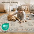 thumbnail image 4 of ODIKA 4'x6' Gray Terracotta Classic Pattern Washable Area Rug Intricate Geometric Design with Vintage Charm Stain Resistant, Low Pile, Easy Care for Dorm Room, Small Living, 4 of 7