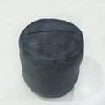 thumbnail image 5 of BBH Homes Black Round Leather Pouf Ottoman Handmade Recycled Cotton Fill BBBACPF0012, 5 of 8