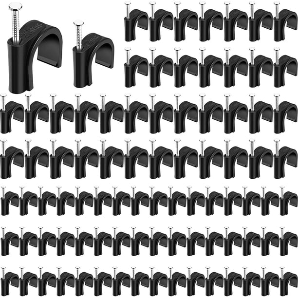 D.N. 1000-Piece Half Clamp J-Hook With Nail – 3/4" PEX And Copper Pipe Supports, Black Tube Talons For Plumbers