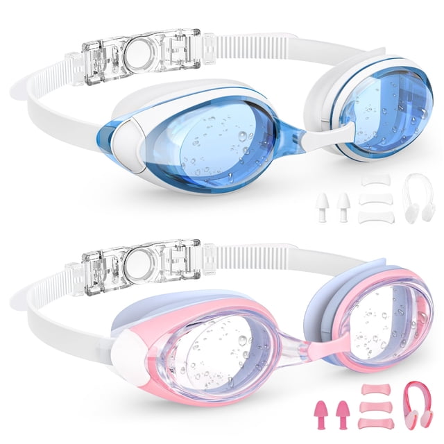 GPED Gafas de Natación 2 Pack Anti-vaho Impermeables Anti-UV Visión Clara Gafas de Natación de Silicona para Mujeres y Hombres Adultos