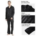 thumbnail image 3 of FELEMO Men's Silk Pajama Set Casual Long Sleeve Satin Pajamas Sleepwear, 3 of 6