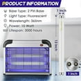 thumbnail image 3 of 10 Pack Bug Zapper Replacement Light Bulbs 10W for 20W Indoor Bug Zapper, BL T8 F10W 13Inch Light Tu, 3 of 5