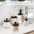 thumbnail image 4 of Bathroom Accessories Set 4 Pcs -Lotion Soap Dispenser & 2 Cotton Swab Holders & Toothbrush Holder (Black), 4 of 7