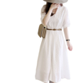 thumbnail image 1 of Femmes Dentelle Formelle Floral Robe Maxi Volant Flowy V Cou Manches Courtes Mariée Mariage Invité Fête Longue Robe (Blanc XL), 1 of 4