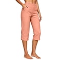 thumbnail image 6 of LIaqionyy Plus Size Capri Pants for Womens High Waisted Stretchy Casual Workout Golf Cropped Trousers Pant with Pockets, 6 of 8