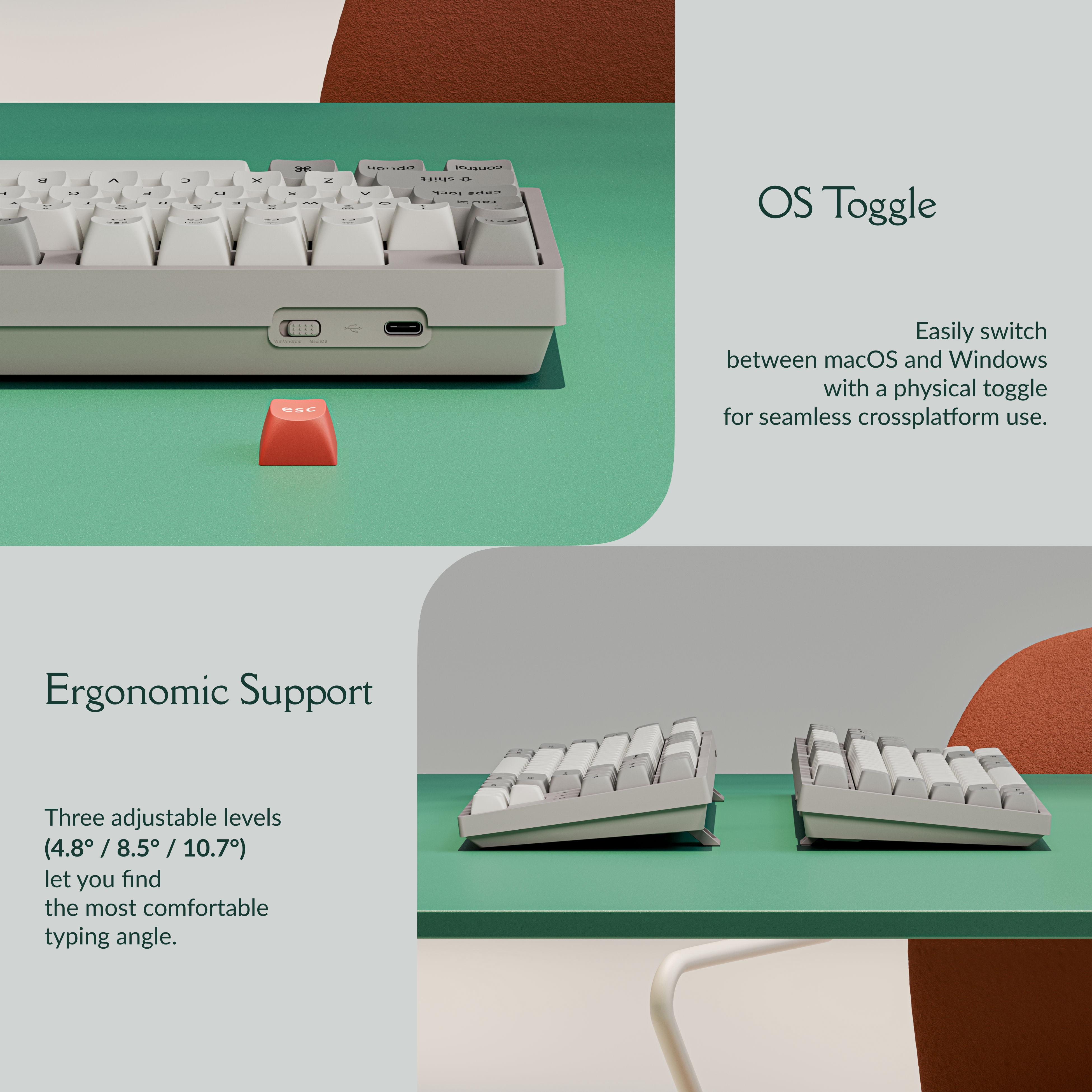 Keychron C2 Pro 8K 100% Full Size QMK Wired Custom Mechanical Gaming Keyboard TKL, Keychron Super Linear Red Switch