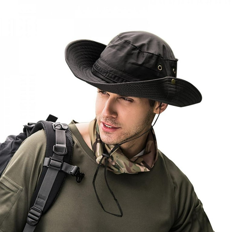 Men's Sun Hat Upf 50+ Wide Brim Bucket Hat Windproof Fishing Hats