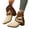 White, variant on Ankle Boots for Women Fashion Buckle Strap Chunky Stacked Heel Pointed Toe Fall Boots