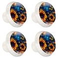 thumbnail image 2 of 4 Pcs Round White Knobs for Kitchen Cabinet Cupboard Dresser Bookcase Sunflower Butterfly Drawer Pulls Handles Home Decor, 2 of 8
