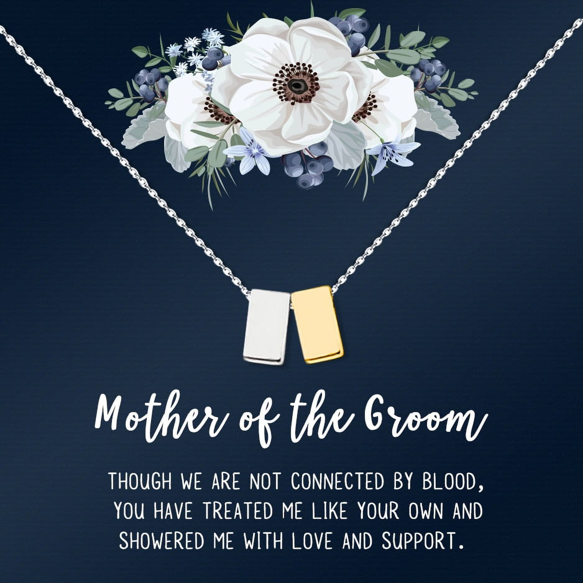 Mother of the Groom Mother's Day Gift, Mother's Day Gift for Mother-in-Law, Gift for Her, Mother in Law Necklace Gift for Mother's Day, Jewelry Gift for Mom [Silver-Gold, No-Personalized Card]