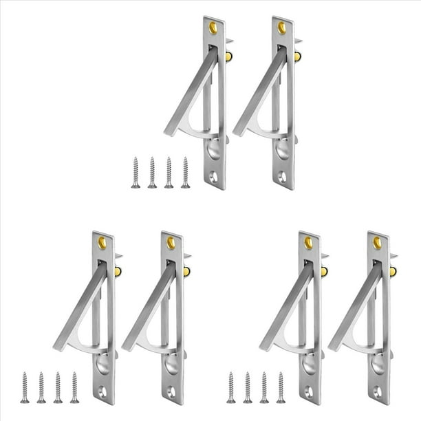 6 Tiradores de Borde de Puerta Empotrada, Manija de Puerta Empotrada de Acero Inoxidable 304 con Tornillos, Herrajes para Puerta para Pasillo de Armario de Baño