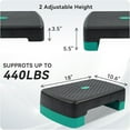 thumbnail image 2 of Fitvids 18" Workout Aerobic Stepper Platform, Adjustable Risers, Black/Green, 2 of 7