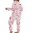 thumbnail image 5 of FDGIU ‌‌‌‌Women's Plus Size Valentine Pajama Set - 2 Piece Long Sleeve Button Down Sleepwear with Heart Print, 5 of 7