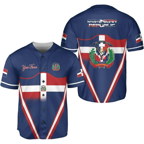 Custom Dominican Republic Baseball Jersey Dominicana Republic Shirt for Team Dominican Flag Jerseys for Men Women (S)